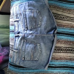 Womens Silver Jean Shorts